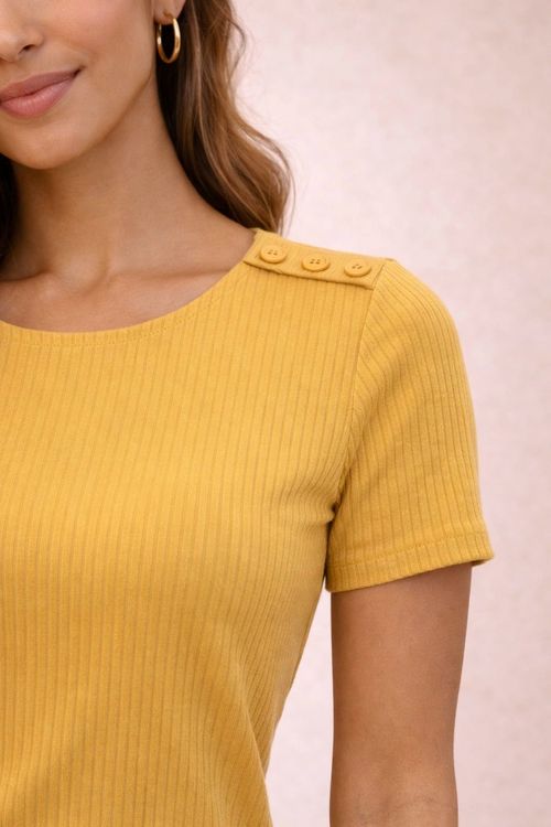 BLUSA CANELADA BOTOES OMBRO -7-